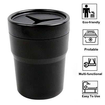 Car Trash Can with Lid, FIOTOK Mini Auto Garbage Can Leakproof Vehicle Trash Bin