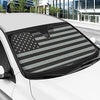 Patriotic Monochrome USA Flag Front Windshield Sunshade- Double Bubble Accordion Folding Auto Shade