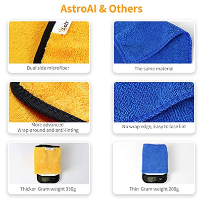 AstroAI Microfiber Cleaning Cloth, Microfiber Towels for Cars, Versatile Clothes with Dual Side