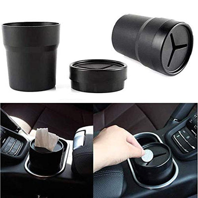 Car Trash Can with Lid, FIOTOK Mini Auto Garbage Can Leakproof Vehicle Trash Bin