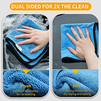 AstroAI Microfiber Cleaning Cloth, Microfiber Towels for Cars, Versatile Clothes with Dual Side